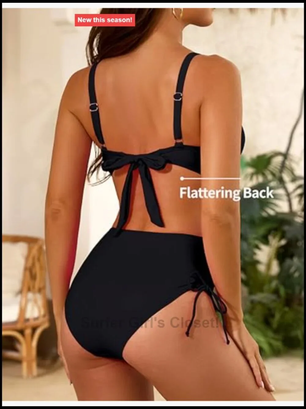 2 Piece Bikini Set High Waisted Tummy Control Swimwear